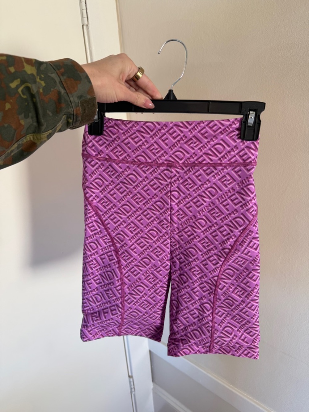 Fendi Pink Logo-Embossed Women's Bike Shorts